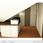 Arbeitszimmer unter Dachschräge