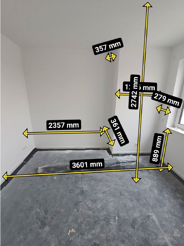 Aufmaß kleines Zimmer