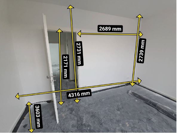 Aufmaß kleines Zimmer