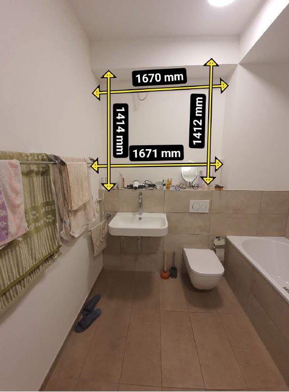 Aufmaß Badezimmer vorher