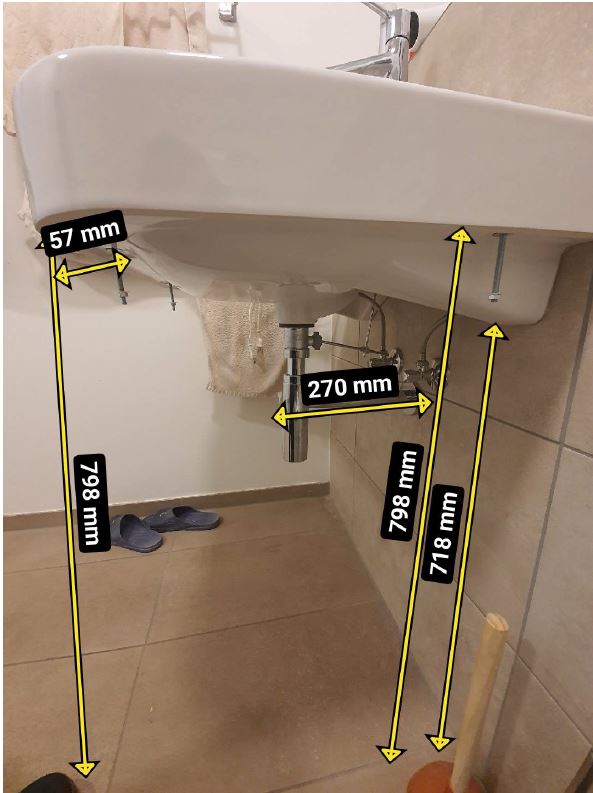 Aufmaß Badezimmer Waschtisch