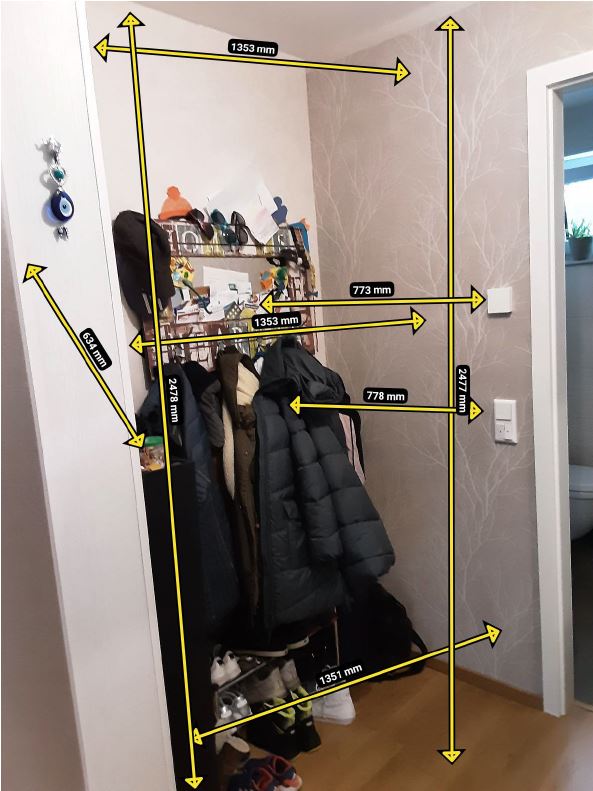 Aufmaß Garderobeeinbauschrank