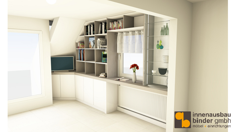 Entwurf Einbauschrank Dachschraege