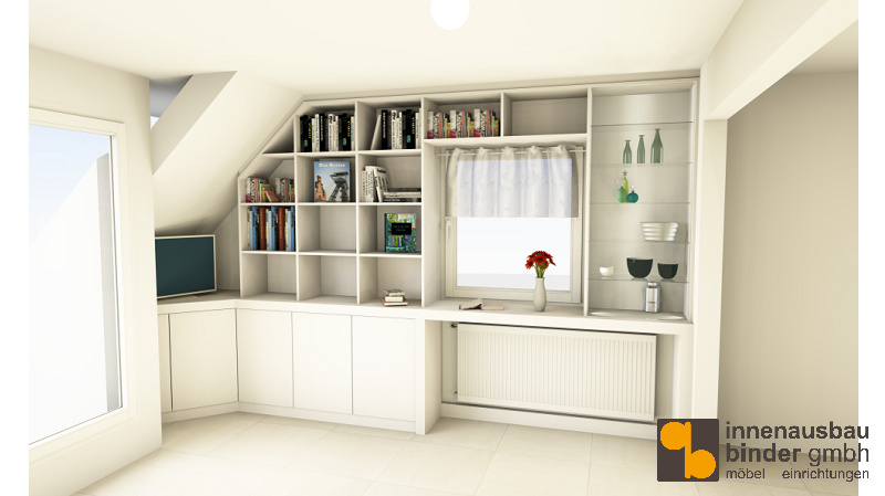 Entwurf Einbauschrank Dachschraege