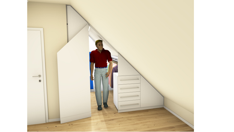 Entwurf Dachschrägenschrank