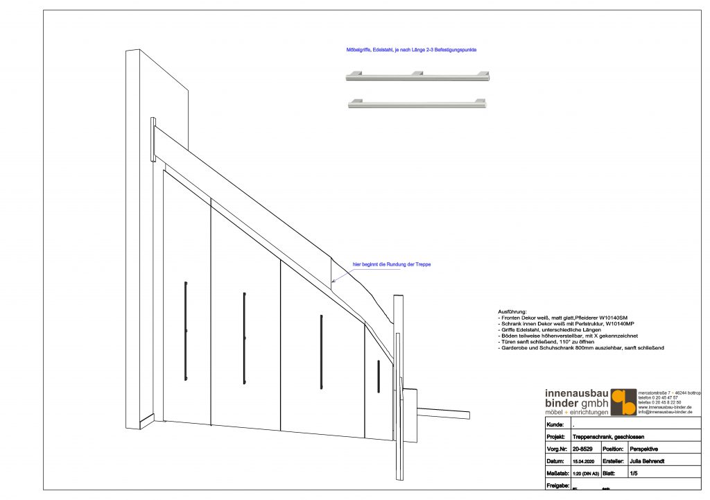 Treppenschrank Zeichnung