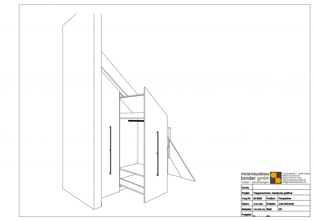 Treppenschrank Zeichnung