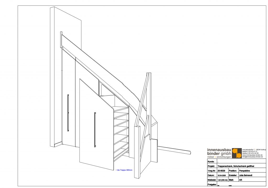Treppenschrank Zeichnung