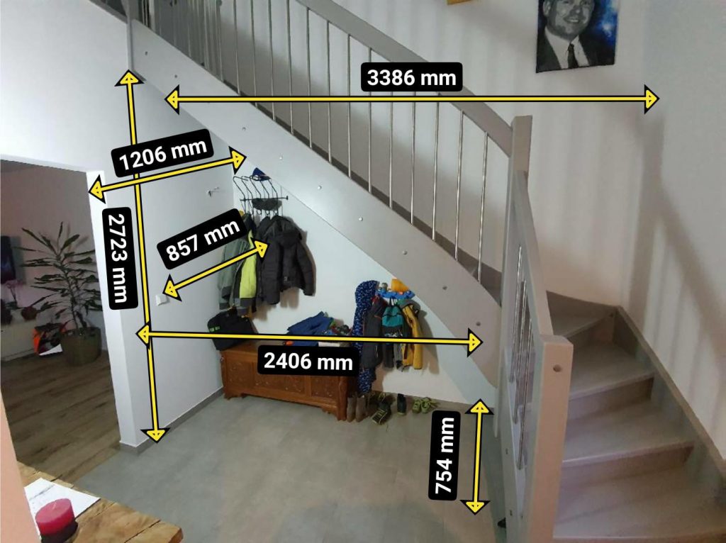 Aufmaß Treppenschrank