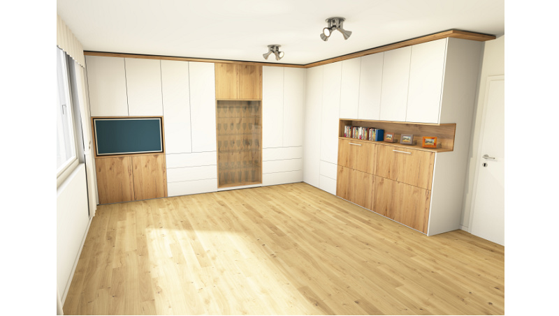 Idee Schrankbett mit Schrankwand