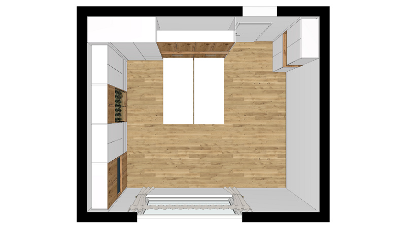 Grundriss mit Schrankbett