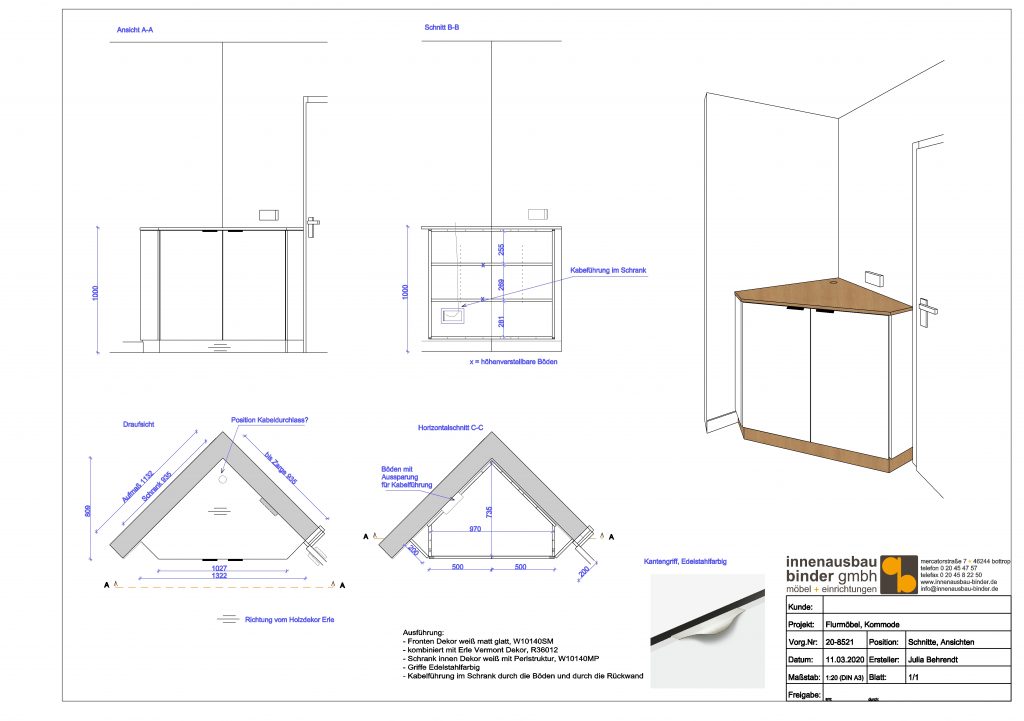 Zeichnung Telefonschrank