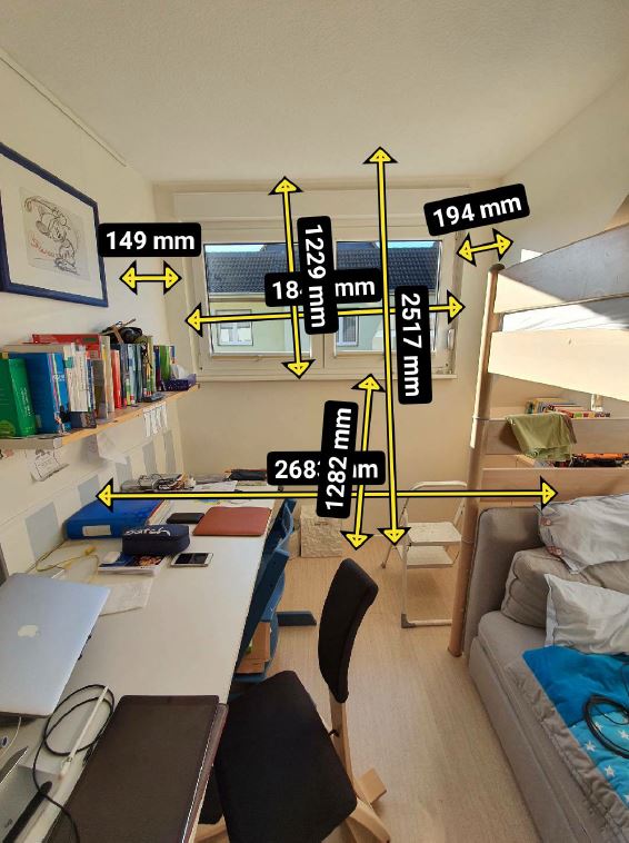 Aufmaß, vorher Kinderzimmer